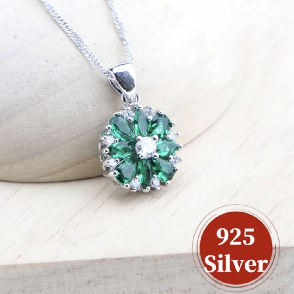 Sterling Silver Flower Wedding Jewelry Set forWomen,Bridal,any Occasion Gift - Picture 4 of 5